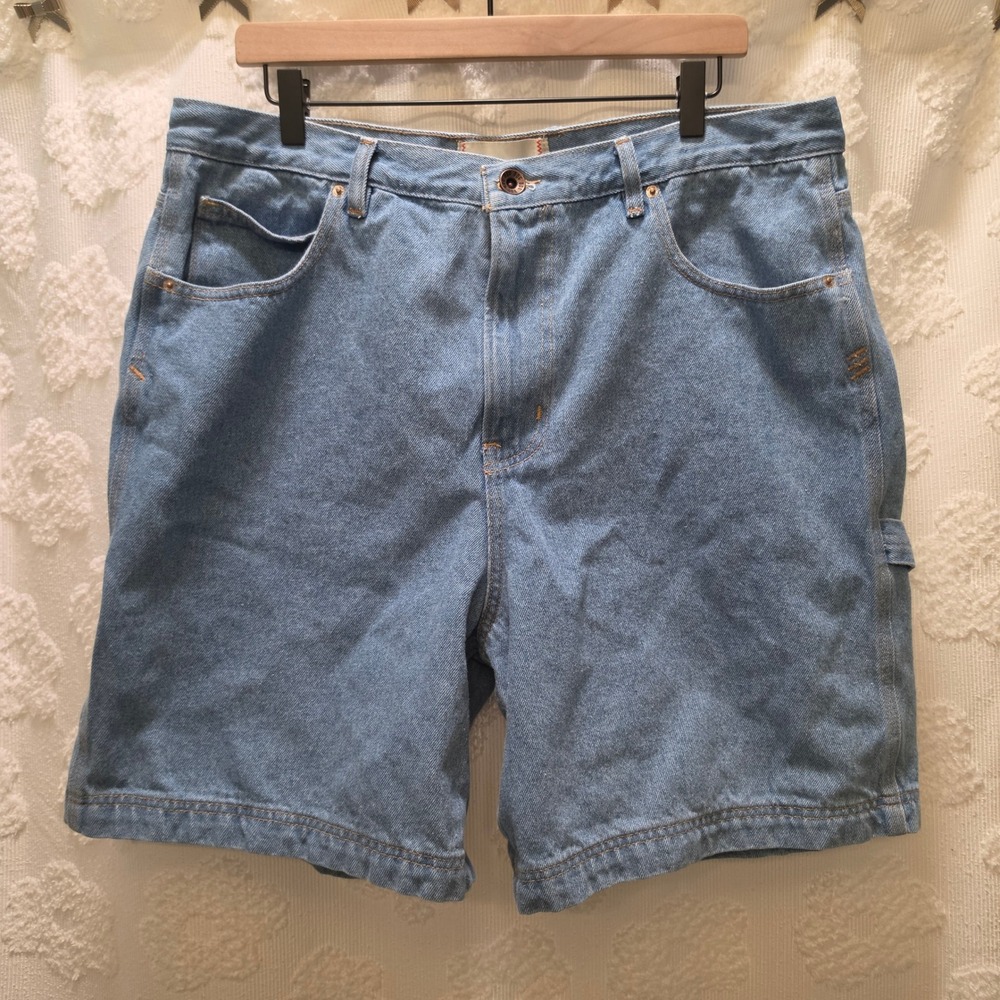 BDG Urban Outfitters Mens 36 Carpenter Denim Shorts Light Wash Blue Hammer‎ Loop